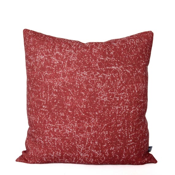 100 linen cushion cover red 18 x 18 abstract throw