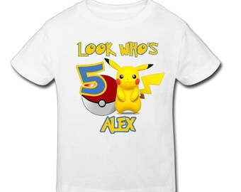 Pokemon Birthday Shirt - Personalized Birthday T- shirtBirthday// 1st, 2nd, 3rd, 4th, 5th Birthday - Fast Shipping!