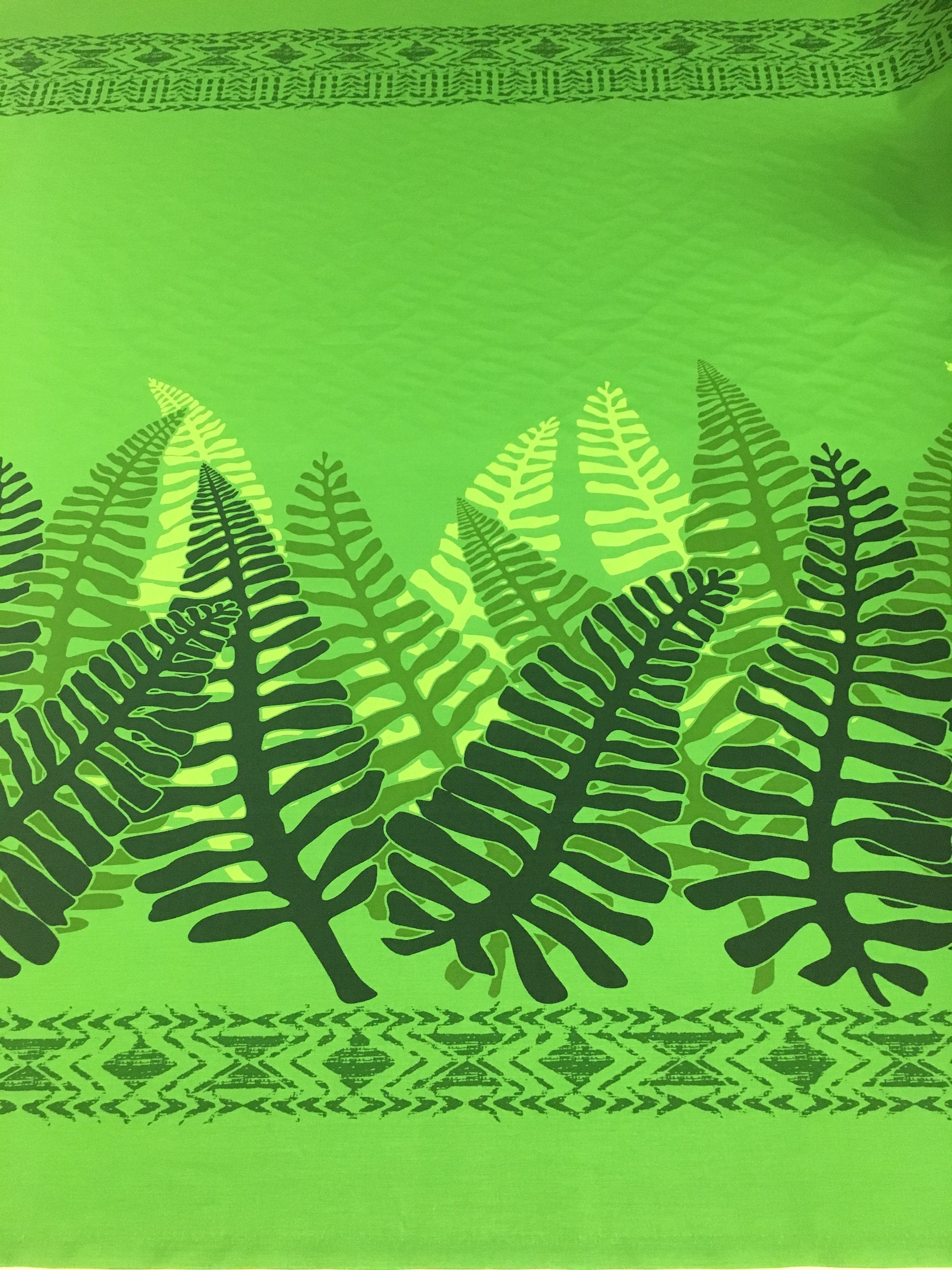 Green Fern Border Print