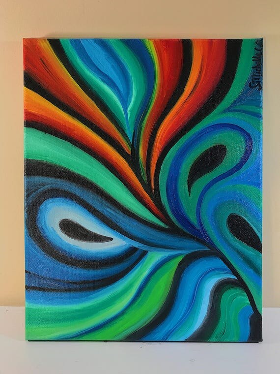 Colorful Swirls Oil Painting