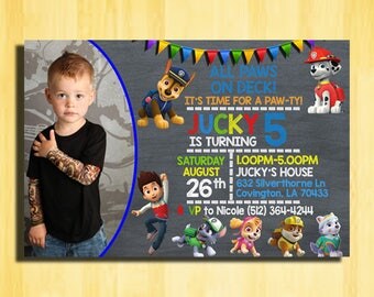 Paw Patrol Birthday Invitation, Paw Patrol Invitation, Paw Patrol Party Invitations, Paw Patrol Birthday Party, Paw Patrol Invitation Boy