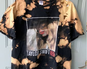 Bleached and Ripped Taylor Swift "Red" Shirt