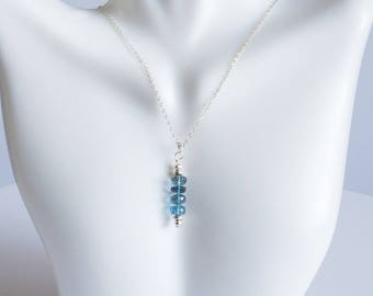 London Blue Topaz necklace December birthstone, blue topaz necklace
