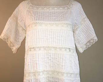 1970's Cream Lace Tunic