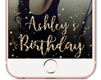 Birthday Snapchat Filter, Birthday Snapchat Geofilter, Birthday Geofilter, Snapchat Geofilter, Snapchat 30th birthday, Gold Snapchat Filter