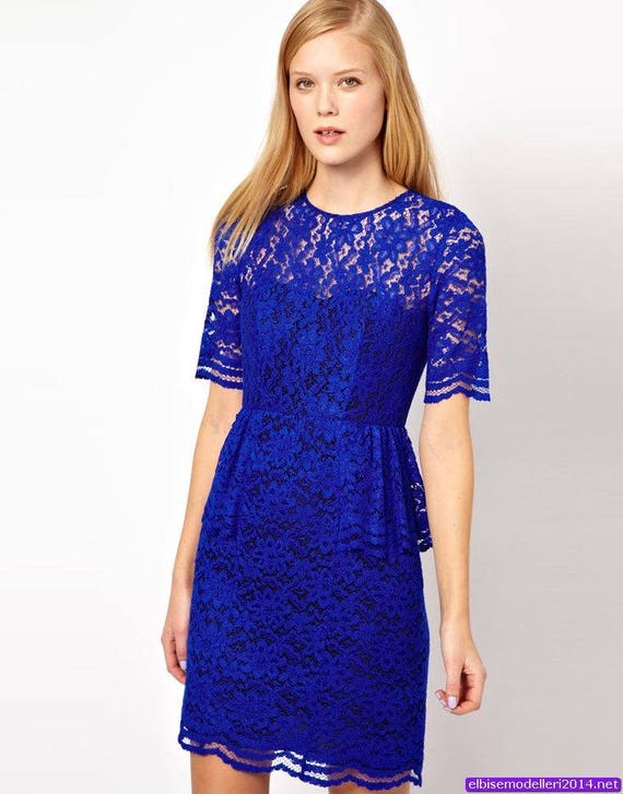 Whistles Blue Gloria Lace Dress UK12 Stunning Perfect