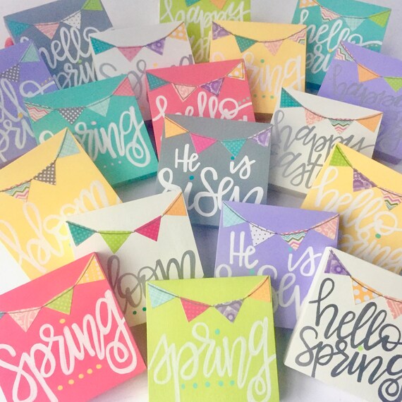 Spring Bunting Sign • Pastel Wooden Sign • Easter Decorations • Hello ...