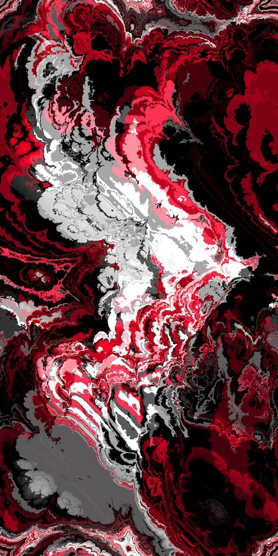 Red White Grey Artist Gorgeous Apparel Knit Fabric Fiber Art Mixed Media Swirls Waves