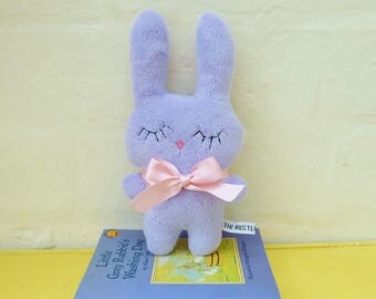 Sweet Lilac Bunny Plush, a Little Lilac Rabbit Soft Toy, Handmade Purple Bunny Rabbit