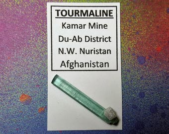 Sale TOURMALINE Natural Double Terminated Aqua Blue Crystal From Nuristan Afghanistan