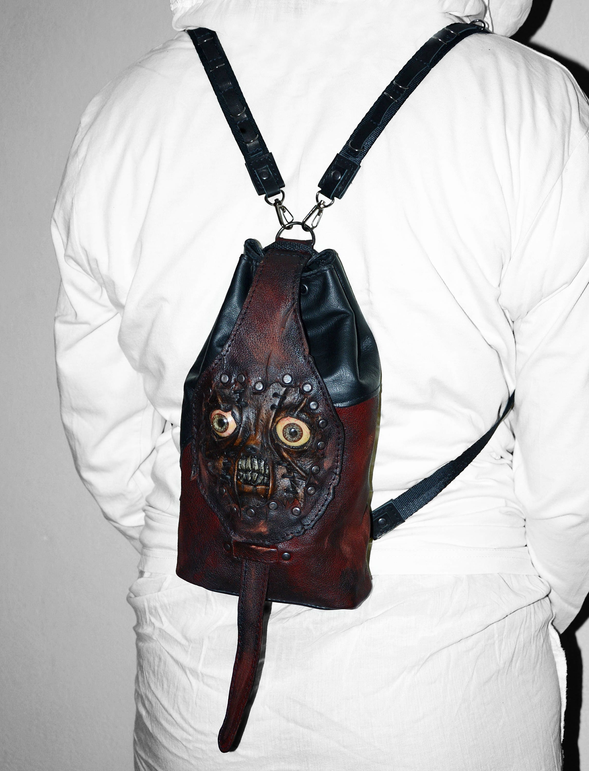 Leather backpack - Zombie backpack - Human flesh - Walking dead Post-Apocalyptic Steampunk backpack Necronomicon Halloween Zombie cosplay steampunk buy now online Leather backpack - Zombie backpack - Human flesh - Walking dead Post-Apocalyptic Steampunk backpack Necronomicon Halloween Zombie cosplay steampunk buy now online