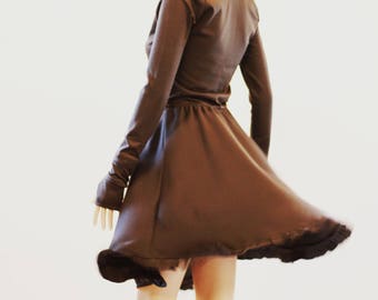Dress / Hoodie dress /Hooded dress/ Grey Dress/ Casual Dresses