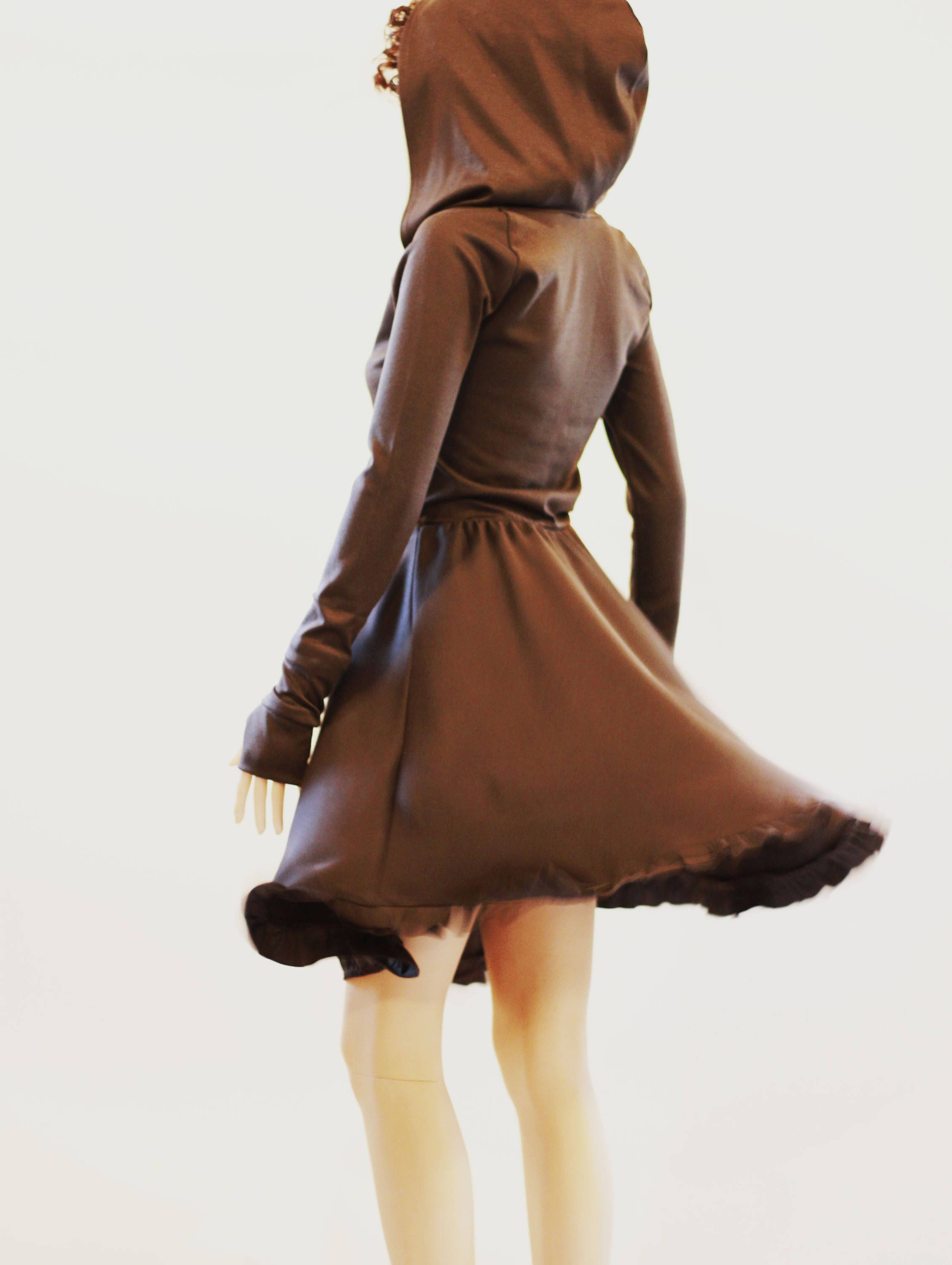 Dress / Hoodie dress /Hooded dress/ Grey Dress/ Casual Dresses