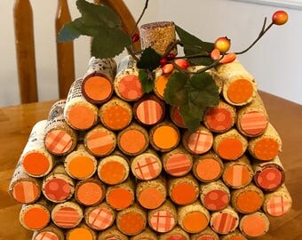 Bottle Cork Pumpkin Decor, Bottle Cork Decor, Fall Decor, Country Decor, Farmhouse Decor, Halloween Decor, Thanksgiving Decor, Autumn Decor