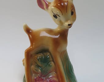 Vintage Walt Disney Bambi Piggy Bank Pottery