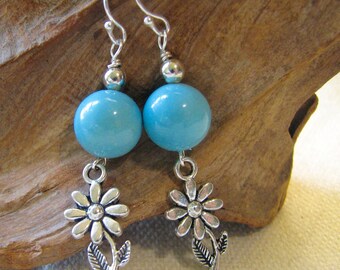 Amani’s Collection Black Crochet Daisy Stone Earrings