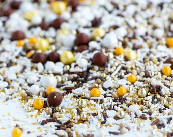 S'MORES & SPARKS Twinkle Sprinkle Medley, Cold Weather Sprinkles, Chocolate, Metallic, Fall Colours