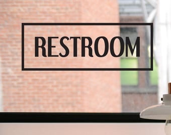 Bathroom Sign Decal restroom sign restrooms sign restroom arrow sign business Bathroom Sign Decal restroom sign restrooms sign restroom arrow sign business