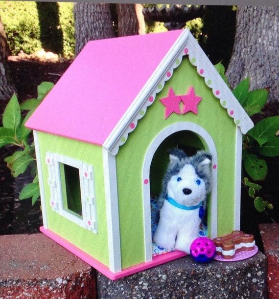 American Girl doll dog house for 18 in doll girl pets pink