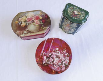 Vintage Tin Cans (3), Antique Box, Vintage Box