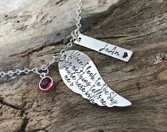 Angel Wing Necklace | Sterling Silver |Loss Sympathy Gift | Memorial Necklace | Remembrance Necklace |Loss of Family|Mom| Dad|Brother|Sister