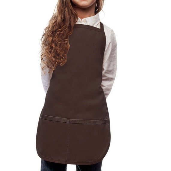 Brown Children's Aprons two pocket embroidery blanks