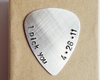 I PICK YOU guitar pick - Anniversary Gift for Boyfriend - Custom guitar picks - Gift for Husband