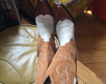Western Vintage Women's Leather Cowboy Boots Size 6 1/2 M