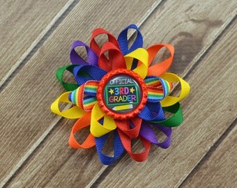 School Hair Bow, 1st Grade Bow, First Grade Hair Bow, Back to School Hair Bow, Kindergarten Hair Bow, Customized Hair Bow, Personalized Bow