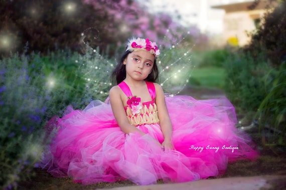 Pink Tutu Dress: Flower Girl, Jr Bridesmaid, Birthday, Wedding, Fairy Dress, Fairy Tutu Dress, Fairy Party Il_570xn