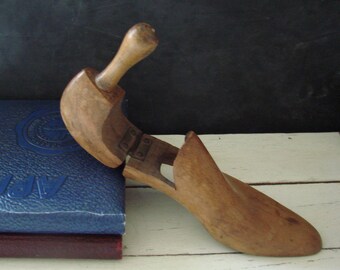 Vintage Wooden Shoe Form Primitive Patina Industrial Home Decor