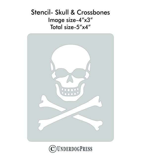 Large Stencil Skull and Crossbones