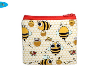 NEW! Bee Coin Purse | Honey Change Wallet | Kawaii Zip Bag
