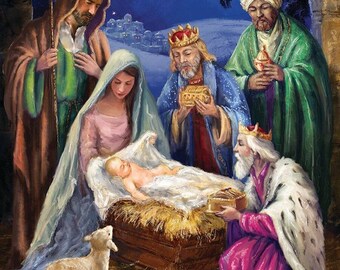Monogrammed Nativity Religious, Baby Jesus, Holy Night Garden Flag