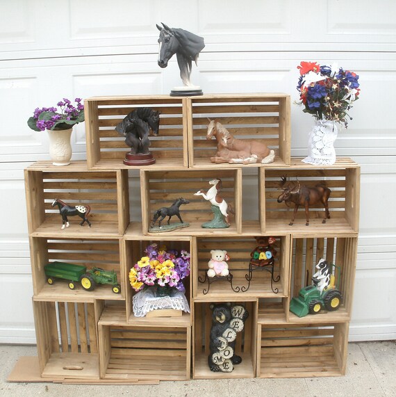 LARGE Rustic Display Case Crate Wood LARGE Rustic Display Case Crate Wood