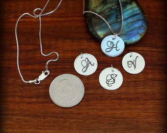 Initial Charm - sterling silver initial charm - Add on