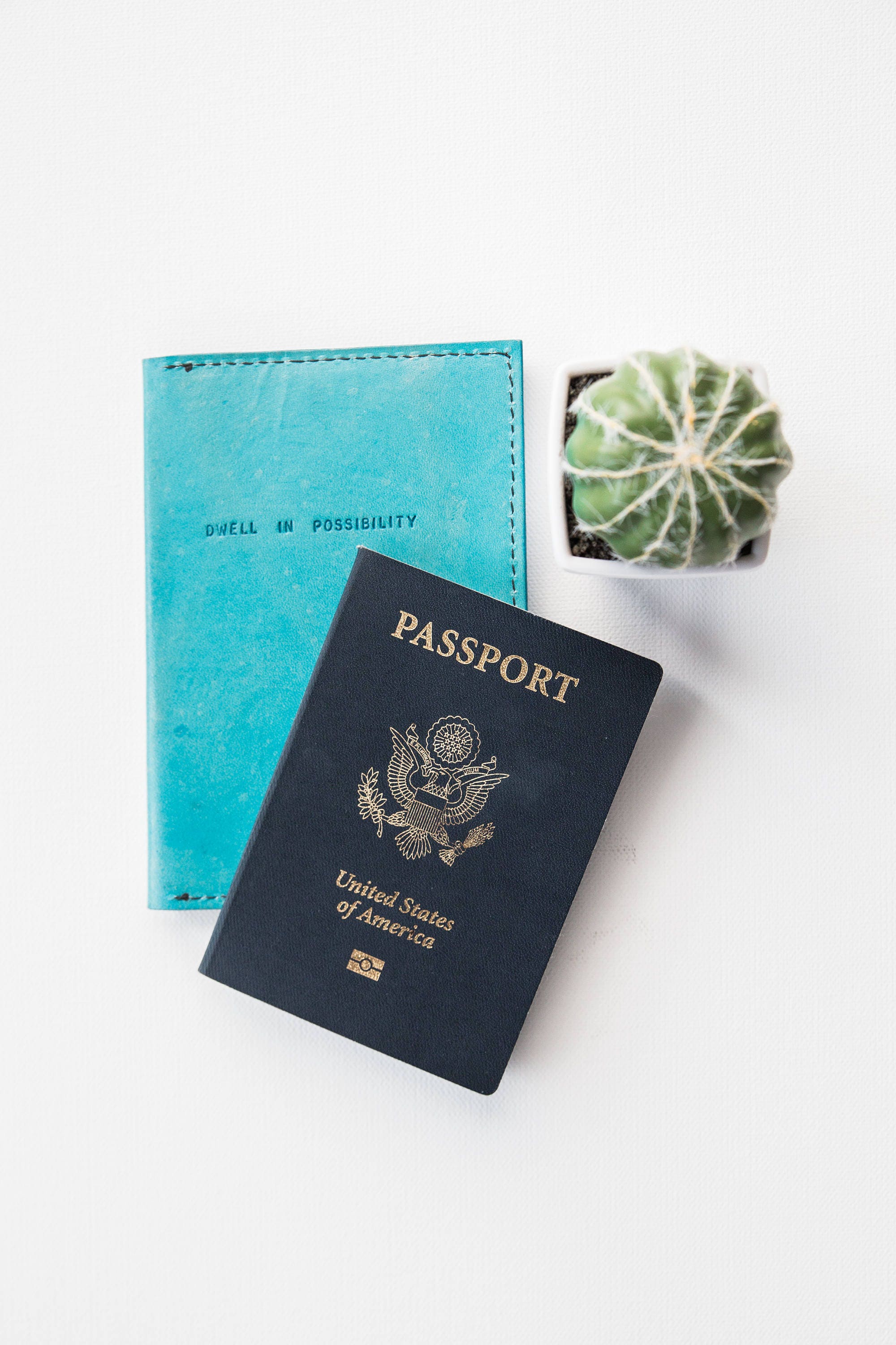Custom Leather Passport Holder Turquoise Passport Cover