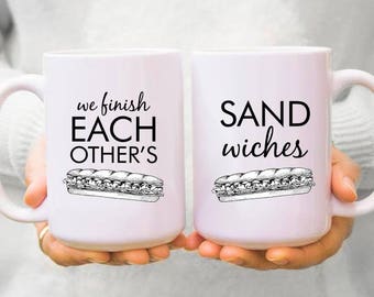 His and Hers Coffee Mugs | We Finish Each Other's Sandwiches | Couples Coffee Mugs | Gift for Her | Gift for Him | Coffee Mugs Never Lie