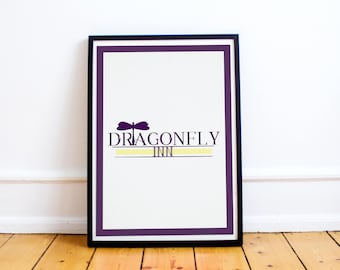 Dragonfly Inn Sign Poster - Gilmore Girls - Lorelai - Rory - Luke - Stars Hollow - Retro Travel Print - The Dragonfly - Gilmore Girls Poster
