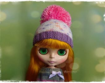 BLYTHE, Pullip, SD, SD+ Hat - Knitted Cupcake Hat With Pompom #20