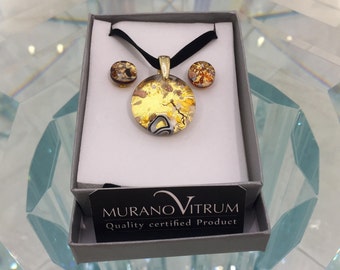 Earrings and necklace Ambra and gold