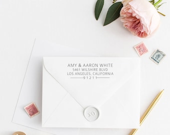 Custom Return Address Stamp, Self Ink Return Address Stamp, Personalized Address Stamp, Calligraphy Address Stamp Return Address Stamp No2