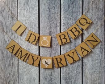 I do bbq banner, wedding couples names, I do bbq couples shower, custom engagement banner, custom wedding banner, wedding bbq decorations