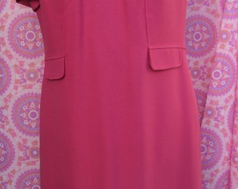 60s pink vintage shift mini dress size 12 lined Harella lady Penelope smart