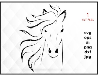 Horse DXF SVG Cnc files - digital cutting file, clipart, cricut, vector, vector, DXF files, cnc, vinyl, horse png, horse head