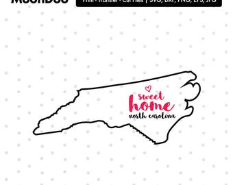North Carolina SVG, North Carolina Home Svg, Home Sweet Home, North Carolina svg File, State Svg, Svg For Silhouette, Svg For Cricut Vector