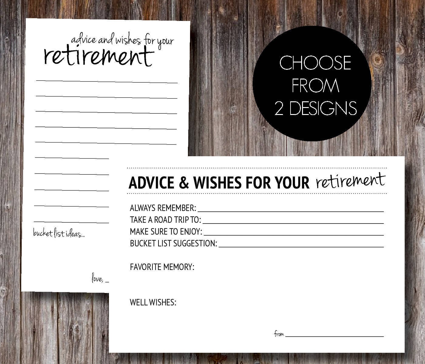 Retirement Advice and Wishes Cards