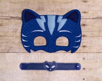 PJ Masks Catboy Inspired Mask & Bracelet Set/Child/Adult/Cosplay/Pretend Play/Costume/Halloween/Photo Booth/Birthday/Party Favor/Gift/Party