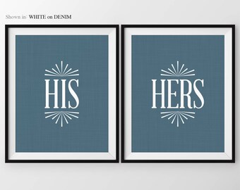 His & Hers Bedroom Decor, Mr. and Mrs. sign, Gift for Couple, Wedding Gift print Set, His and hers bedroom decor, Mister and Missus Wall Art