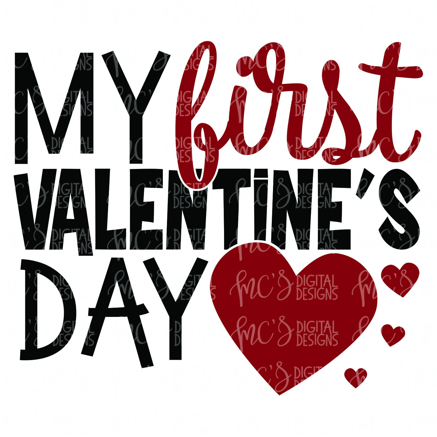 Download DIGITAL DOWNLOAD; My First Valentine's Day, 1st Valentines ...